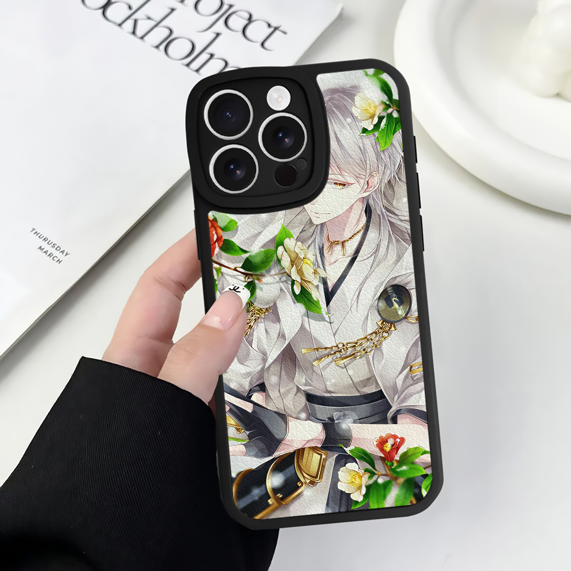 （画像用） 刀剣乱舞 Touken Ranbu 【iPhone 16シリーズ対応】シリコンスマホケース（レザー調） 材質：シリコン